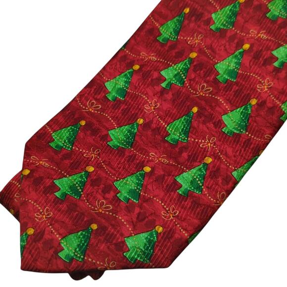 Vintage Robert‎ Talbott Men's Tie Baroque Christmas Trees Themed Silk Necktie - Picture 1 of 7